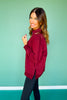 SSYS Foster Mock Neck Solid Sweatshirt In Maroon