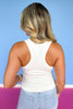 SSYS Signature Double Lined Racerback Tank Top In Ivory *FINAL SALE*