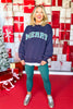 SSYS Merry Graphic Sweatshirt In Navy