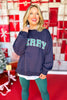 SSYS Merry Graphic Sweatshirt In Navy