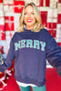 SSYS Merry Graphic Sweatshirt In Navy