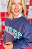 SSYS Merry Graphic Sweatshirt In Navy