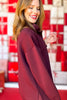 SSYS Ruffle Collar Ainsley Air Pullover In Maroon