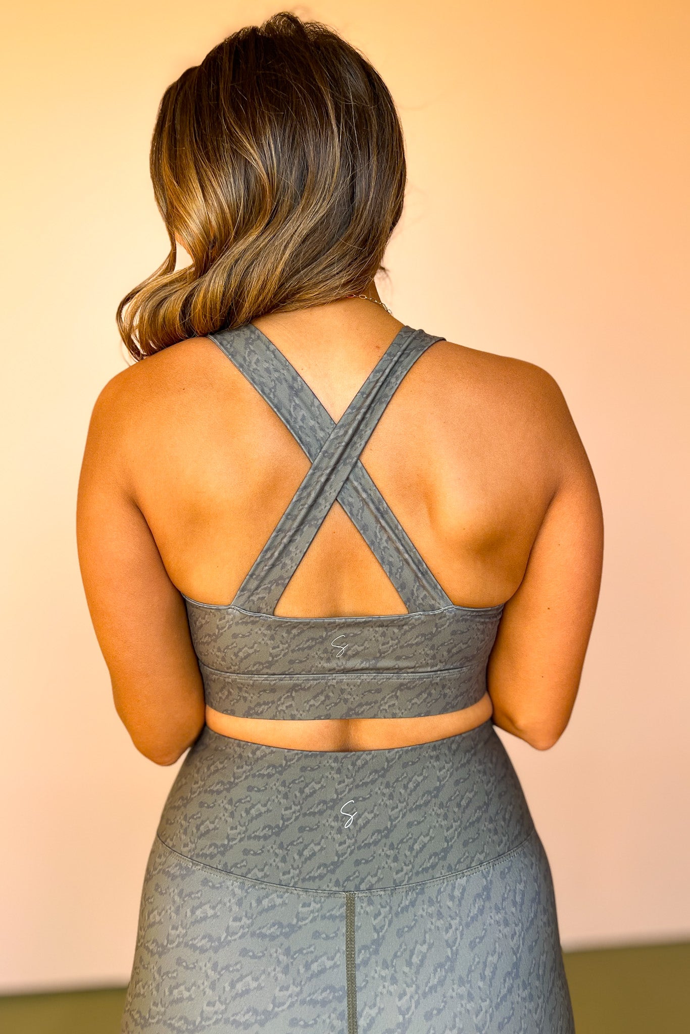 SSYS Green Camo Cross Back Sports Bra *FINAL SALE*