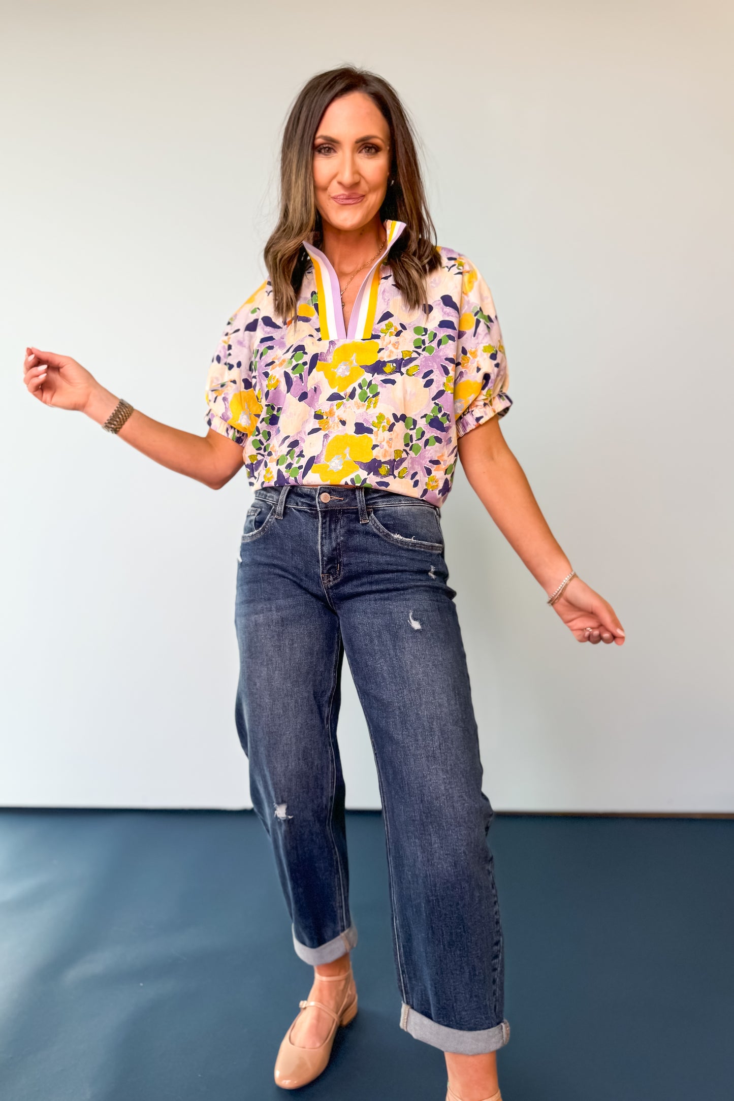 Lovervet By Vervet Mid Rise Double Cuffed Hem Barrel Leg Jeans *FINAL SALE*