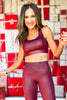 SSYS Maroon Metallic Sports Bra