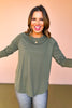 SSYS Long Sleeve Mesh Back Active Top In Olive