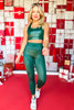 SSYS Hunter Green Metallic High Waist Leggings