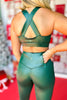 SSYS Hunter Green Metallic High Waist Leggings
