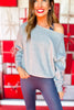 SSYS Signature Off Shoulder Sweatshirt In Heather Grey
