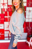 SSYS Signature Off Shoulder Sweatshirt In Heather Grey