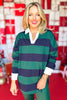 SSYS Stripe Rugby Top In Hunter Navy