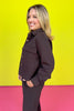 SSYS Tyler Cropped Diamond Quilted Dark Brown Shacket *FINAL SALE*