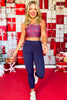 SSYS Red Tartan Plaid Inset Navy High Waist Leggings