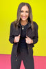 SSYS Tyler Cropped Diamond Quilted Black Shacket *FINAL SALE*