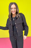 SSYS Tyler Cropped Diamond Quilted Black Shacket *FINAL SALE*
