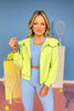 SSYS Lucy Lightweight Full Zip Scallop Collar In Lime
