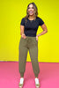 SSYS Tyler Diamond Quilted Olive Joggers *FINAL SALE*