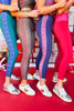 SSYS Red With Pink Houndstooth Colorblock Leggings