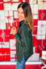 SSYS Ruffle Collar Ainsley Air Pullover In Spruce Green