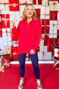 SSYS Ruffle Collar Ainsley Air Pullover In Red