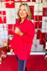 SSYS Ruffle Collar Ainsley Air Pullover In Red