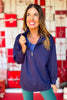 SSYS Ruffle Collar Ainsley Air Pullover In Navy