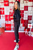 SSYS Black Sequin Stripe Scuba Joggers