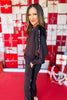 SSYS Black Sequin Stripe Scuba Joggers