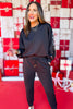 SSYS Black Sequin Stripe Scuba Joggers