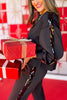 SSYS Black Sequin Stripe Scuba Joggers