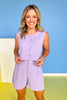 SSYS Jules Button Down Vest In Lavender, ssys by mallory fitzsimmons