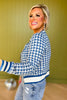 Royal Blue Houndstooth Knit Sweater Cardigan, must have cardigan, must have sweater, must have style, fall style, fall fashion, elevated style, elevated sweater, mom style, shop style your senses by mallory fitzsimmons, ssys by mallory fitzsimmons