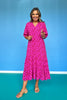 SSYS Rowan Short Sleeve Maxi Dress In Maroon Pink Two Tone Floral