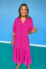 SSYS Rowan Short Sleeve Maxi Dress In Maroon Pink Two Tone Floral