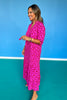 SSYS Rowan Short Sleeve Maxi Dress In Maroon Pink Two Tone Floral