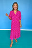 SSYS Rowan Short Sleeve Maxi Dress In Maroon Pink Two Tone Floral