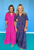 SSYS Rowan Short Sleeve Maxi Dress In Maroon Pink Two Tone Floral
