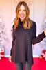 SSYS Grace Knit Boat Neck Tunic Sweater In Black
