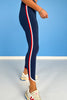 SSYS Navy Tulip Hem Red White Trim Leggings