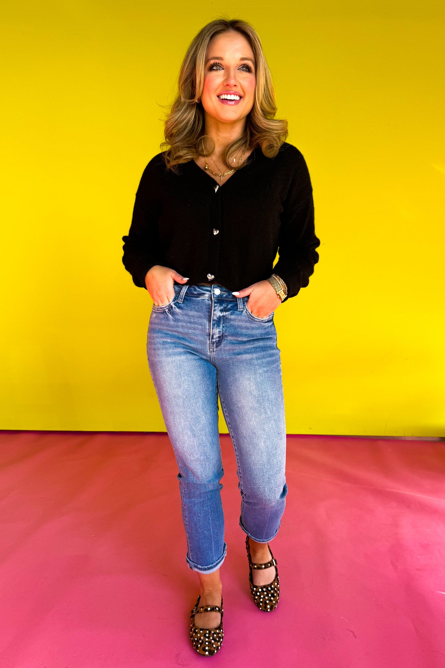 Lovervet By Vervet High Rise Cuffed Slim Straight Jeans *FINAL SALE*