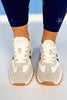 Beige Double Stripe Heel Accent Sneakers
