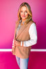 SSYS Arlene Mixed Media Varsity Blazer In Taupe