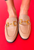 Taupe Horsebit Slip-On Flat Loafer *FINAL SALE*