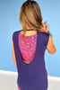 SSYS Open Back Sleeveless Active Air Top In Navy