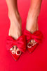 Red Bow Slide Heels