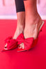Red Bow Slide Heels