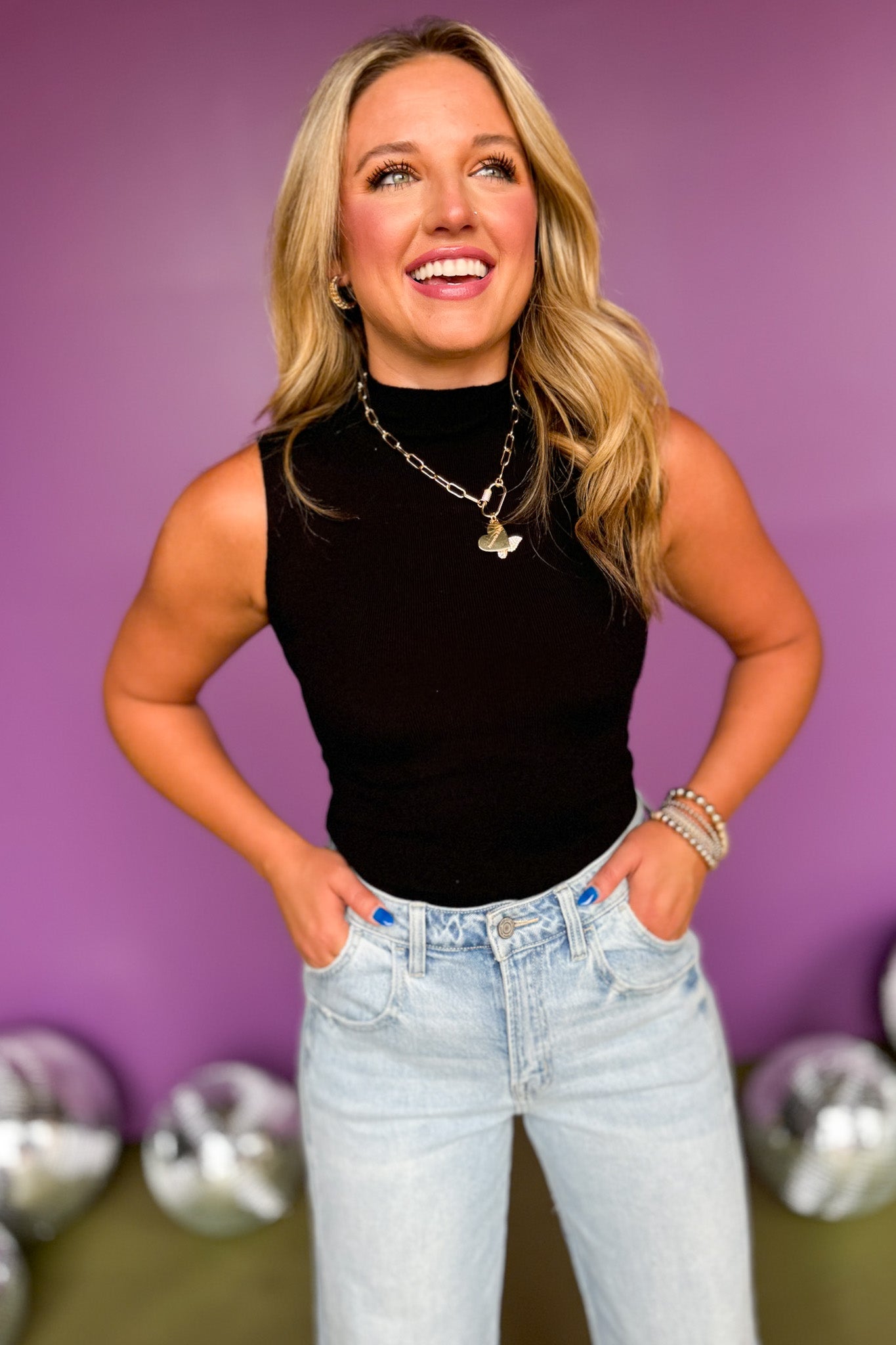 Black Mock Neck Sleeveless Bodysuit, bodysuit, elevated bodysuit, must have basic, elevated basic, mick neck, fall style, fall fashion, must have style, ssys by mallory fitzsimmons