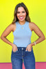 Slate Blue Ribbed Tank Sweater Top *FINAL SALE*