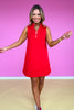 SSYS Zoey Ruffle Collar Zip Air Dress In Red, ssys by mallory fitzsimmons